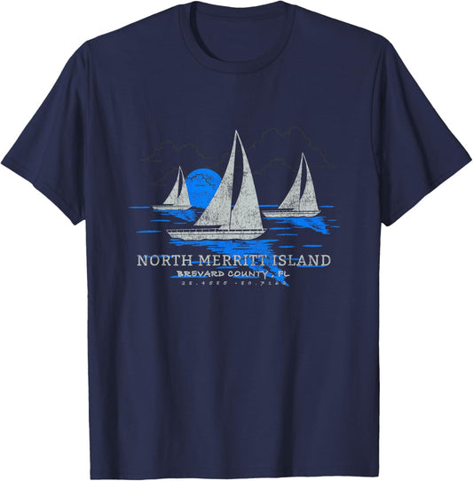 North Merritt Island Yachting Souvenir North Merritt Island T-Shirt - T-Shirt | Navy