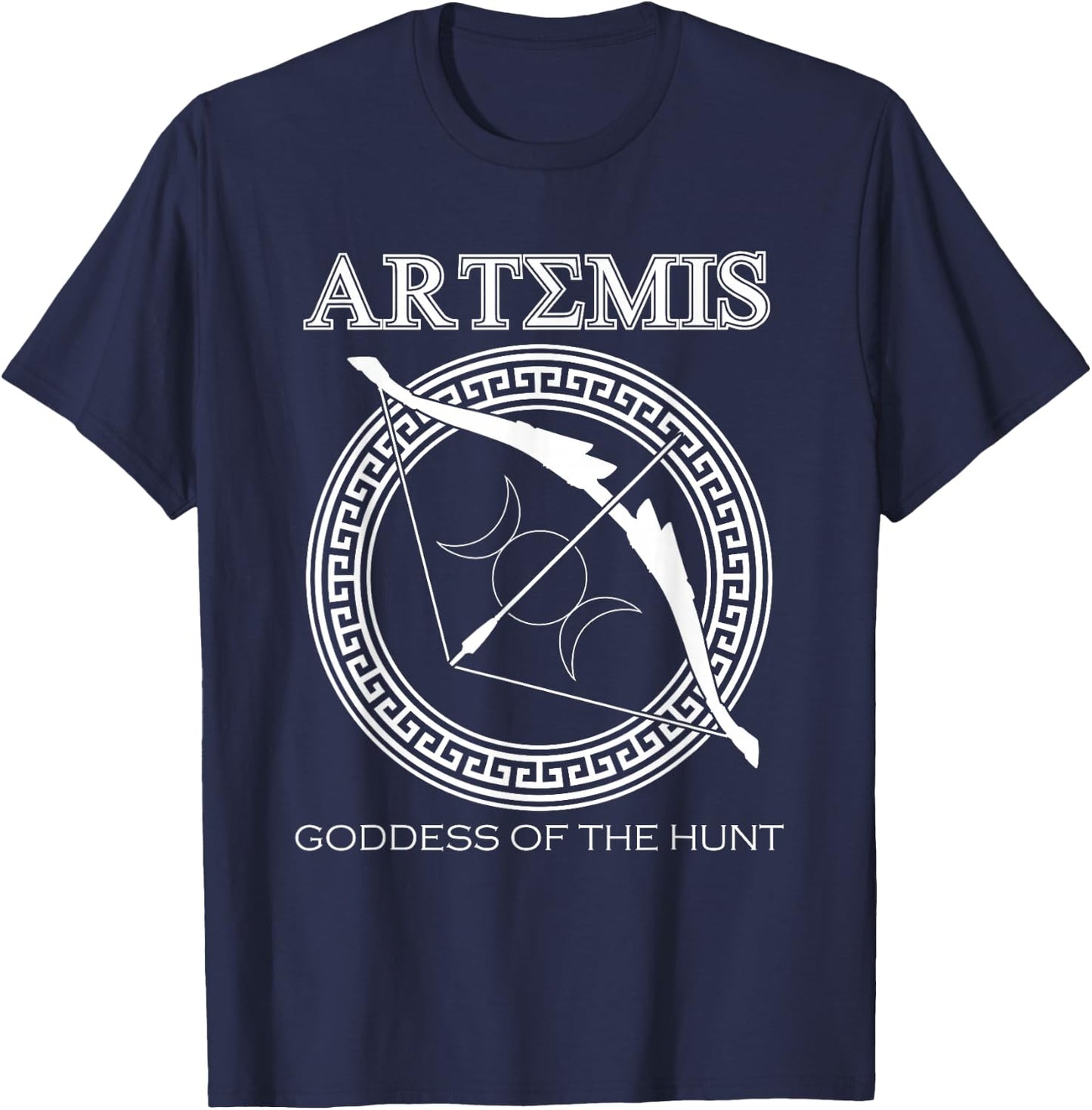 Artemis Goddess of the Hunt Ancient Greek Mythologist T-Shirt - T-Shirt | Navy