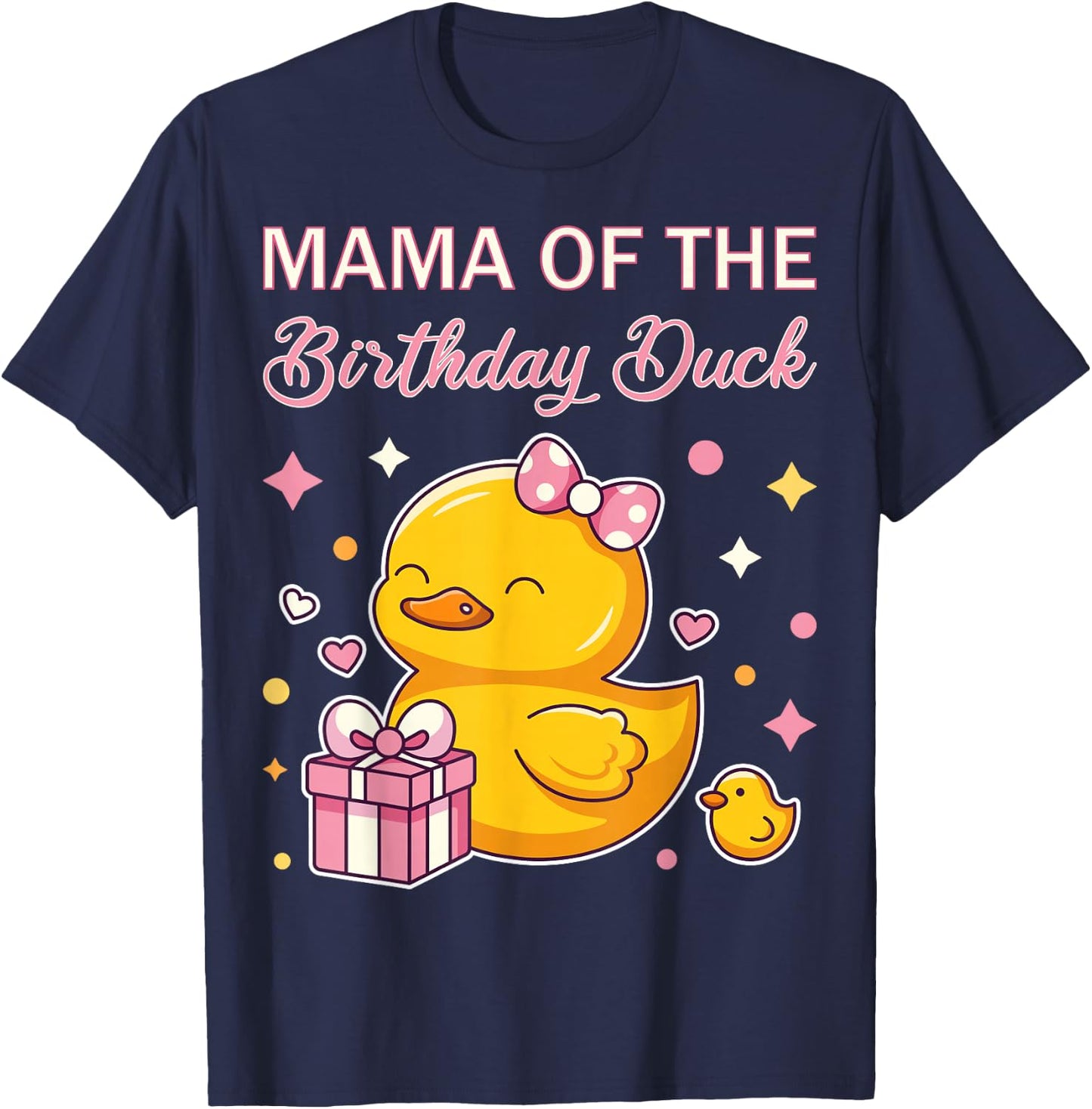 Mama of the Birthday Duck Christmas Anime Party Outfit T-Shirt - T-Shirt | Navy