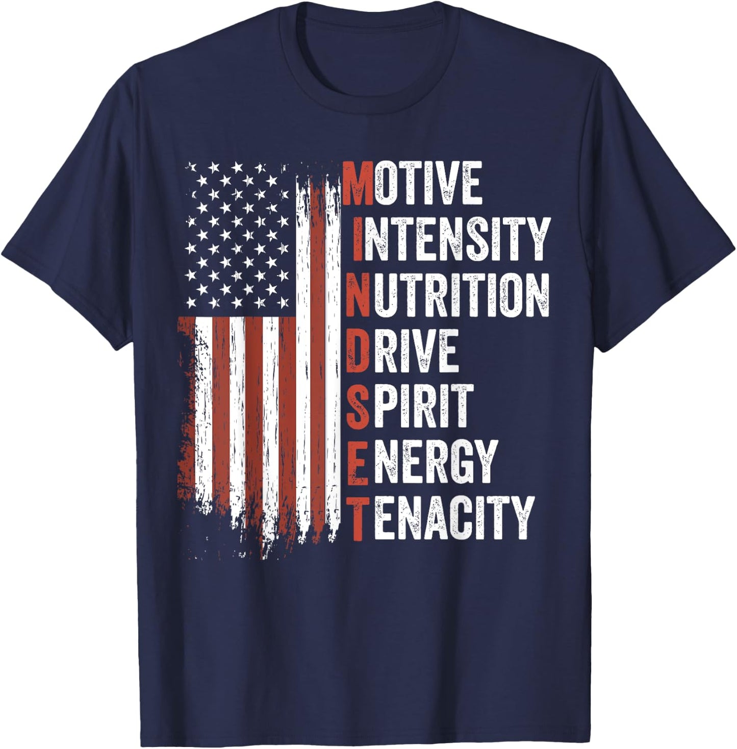 Mindset Motivational Inspirational Quote Gym Workout Fitness T-Shirt - T-Shirt | Navy