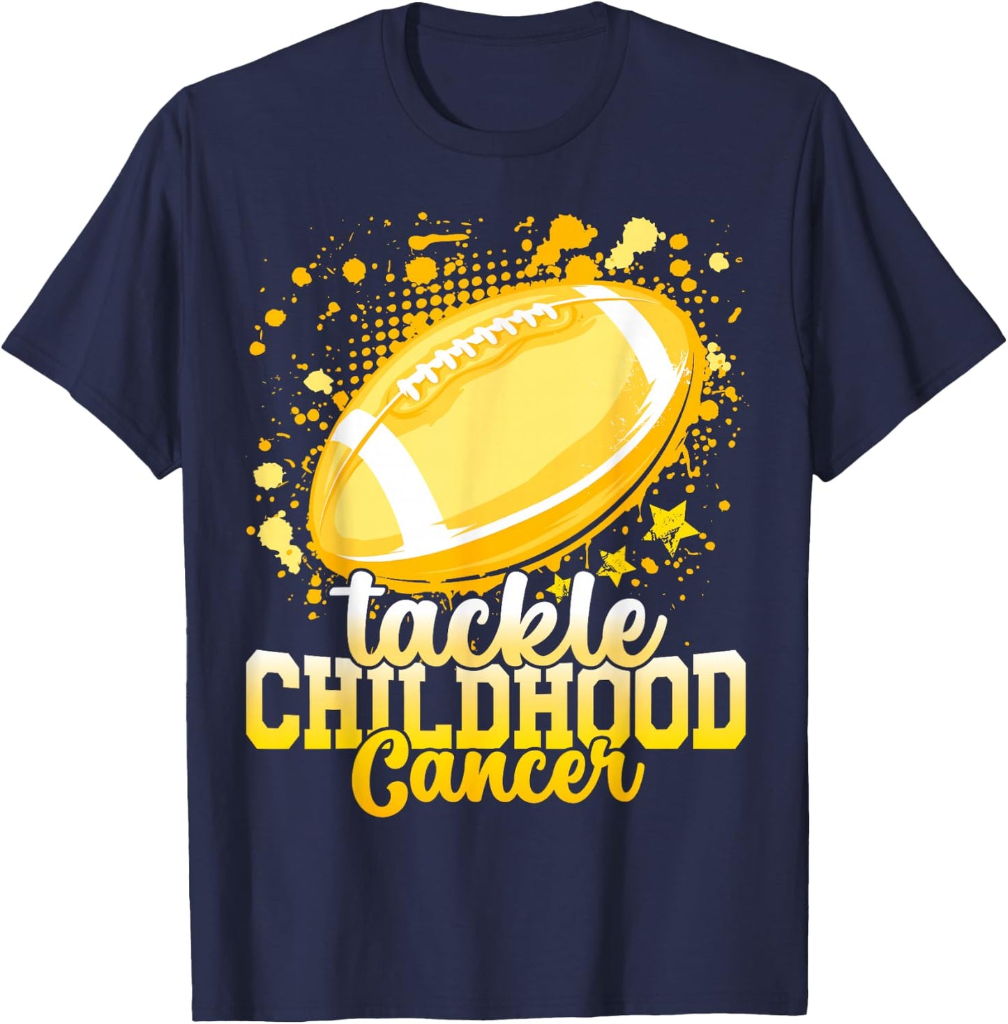 Tackle Childhood cancer football childhood cancer awareness T-Shirt - T-Shirt | Navy