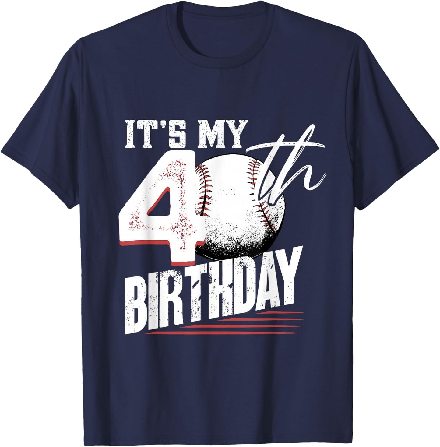 40 Years Old Vintage Baseball 40th Birthday T-Shirt - T-Shirt | Navy
