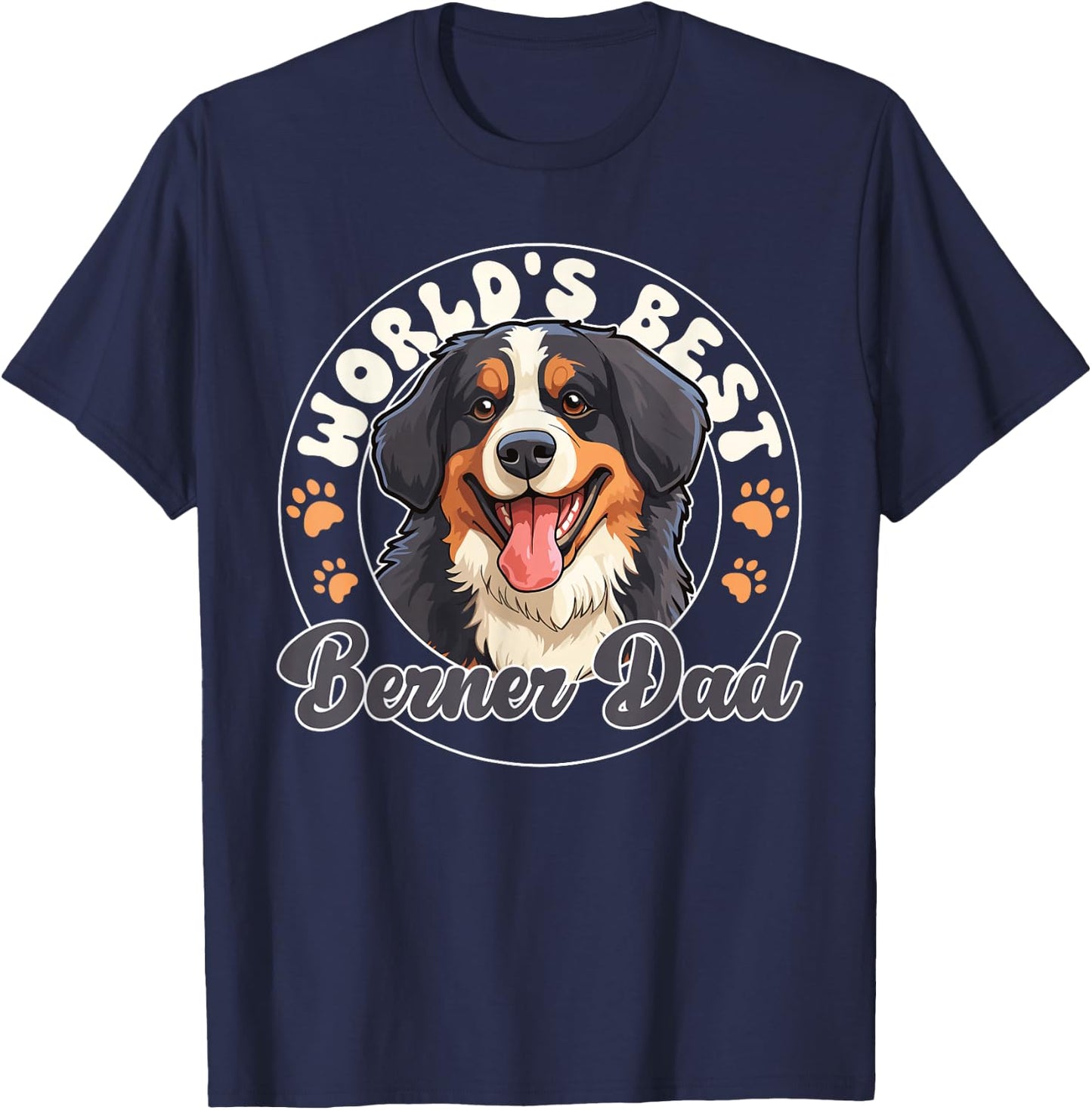 Bernese Mountain Dog Dog World's Best Bernese Dad T-Shirt - T-Shirt | Navy