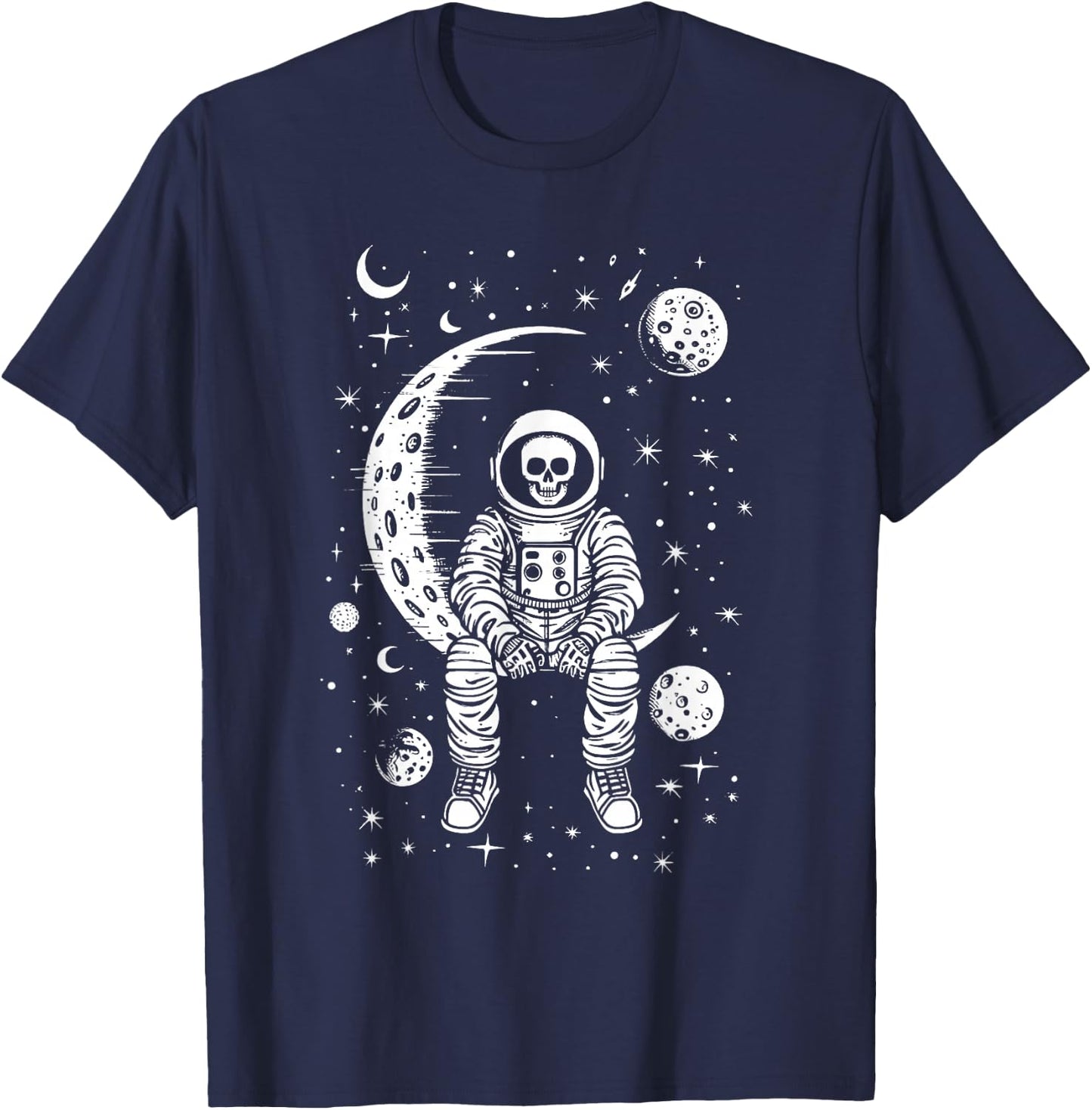 Skeleton Astronaut Halloween Costume Men Women Kids Boys T-Shirt - T-Shirt | Navy