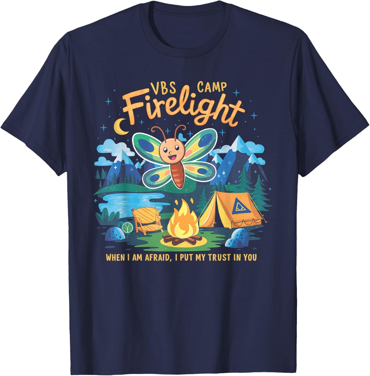 Camp Firelight VBS Camp Vacation Bible School Firework 2024 T-Shirt - T-Shirt | Navy
