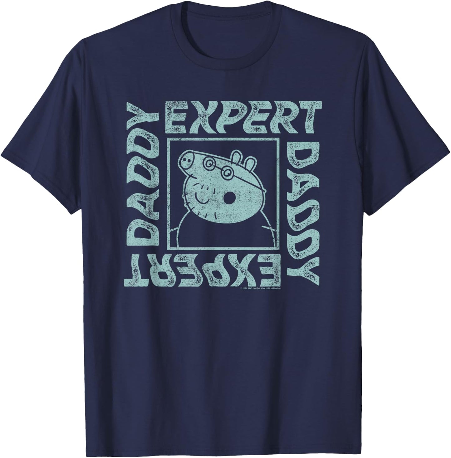 Peppa Pig Father's Day Expert Daddy Vintage Faded Box Logo T-Shirt - T-Shirt | Navy