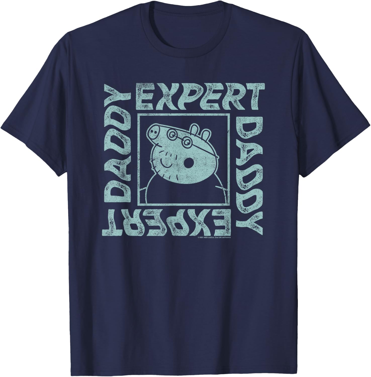 Peppa Pig Father's Day Expert Daddy Vintage Faded Box Logo T-Shirt - T-Shirt | Navy