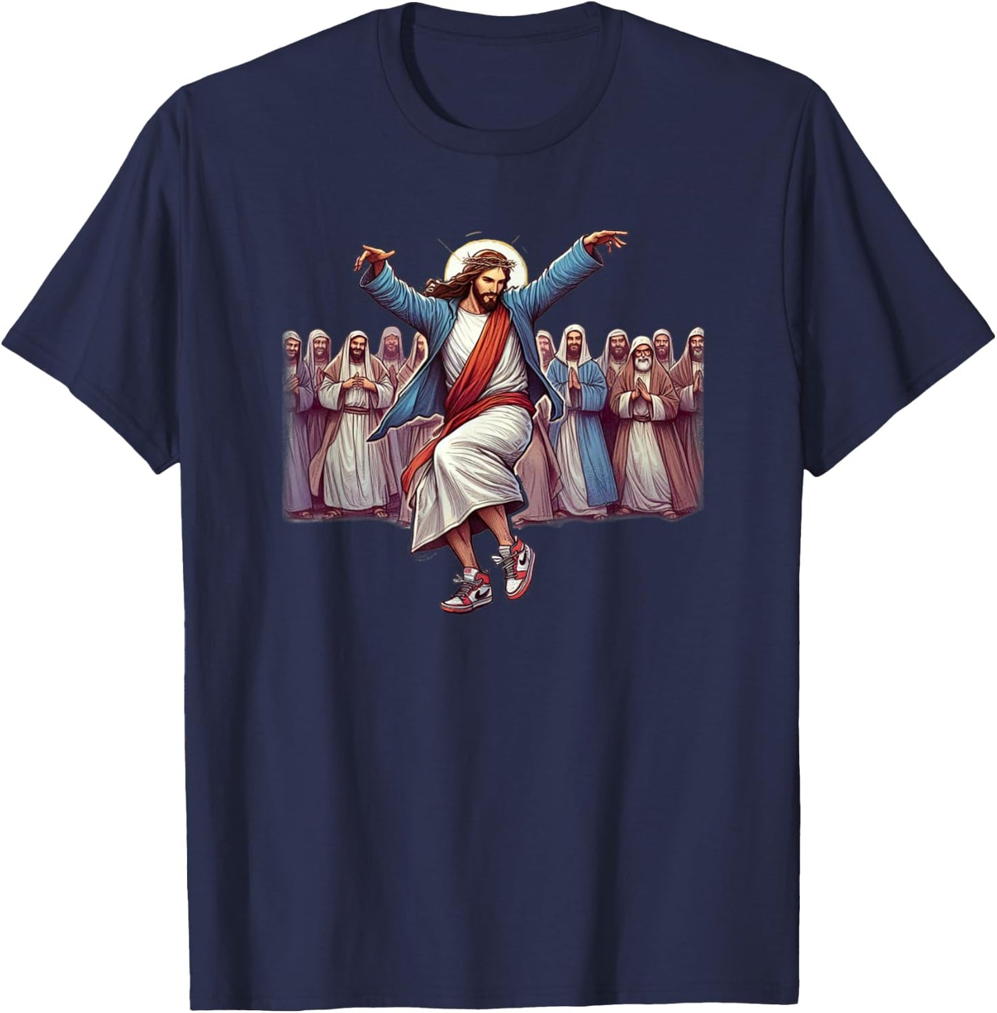 Jesus Gospel Music Retro Jesus Dance Christ T-Shirt - T-Shirt | Navy