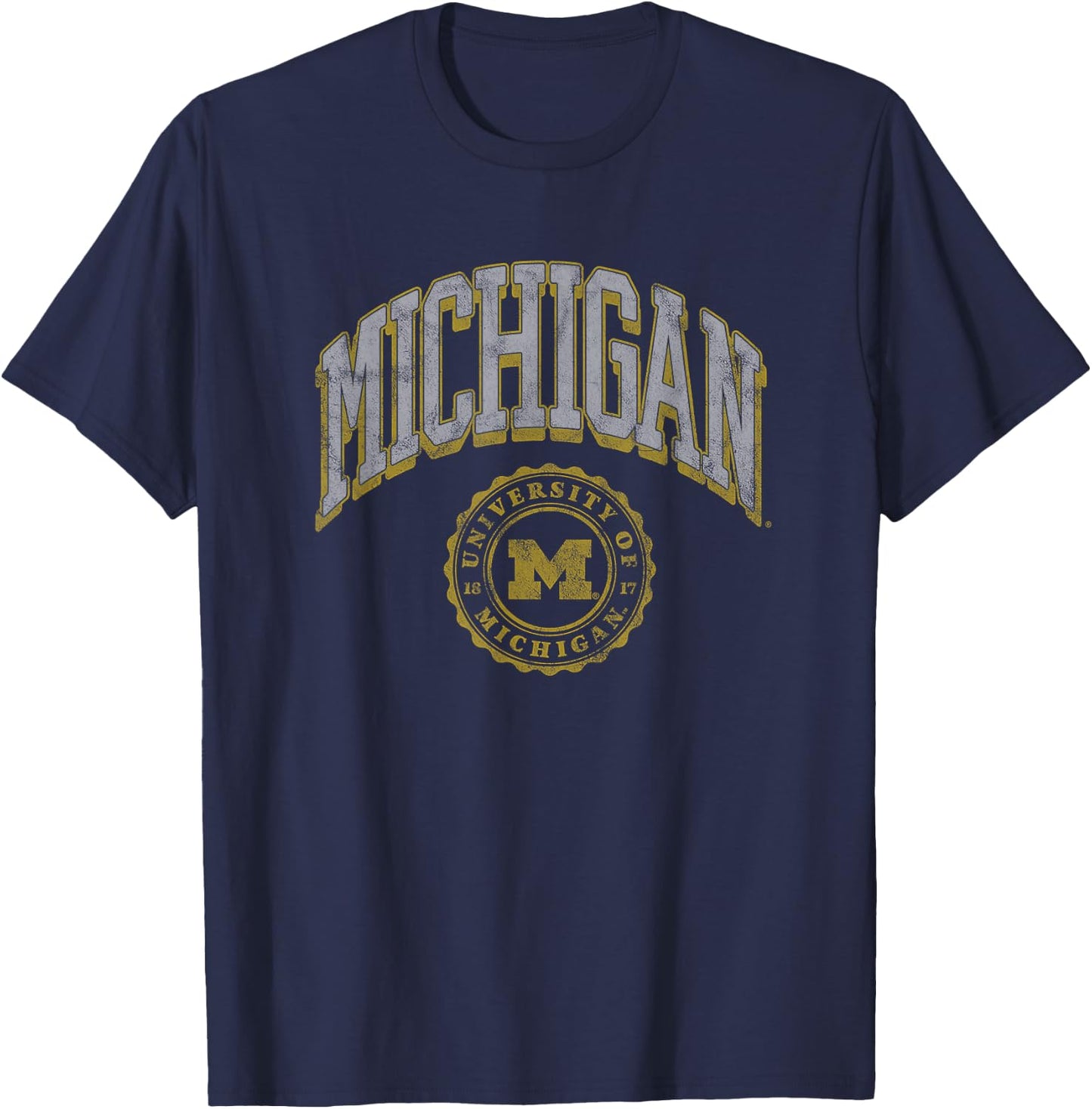 University of Michigan Wolverines U of M Classic Seal T-Shirt - T-Shirt | Navy