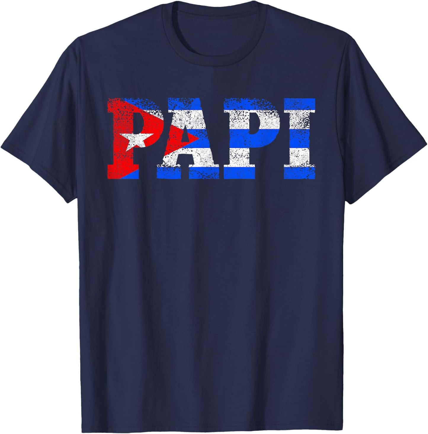 Papi Shirts , Vintage Cuban Dad Cuba Flag T-Shirt - T-Shirt | Navy
