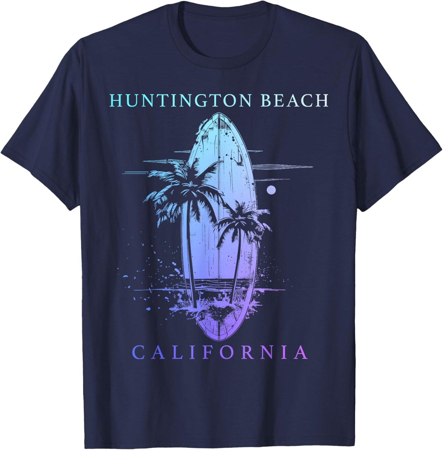 Huntington Beach California Surf Vintage Surfing Surfer T-Shirt - T-Shirt | Navy