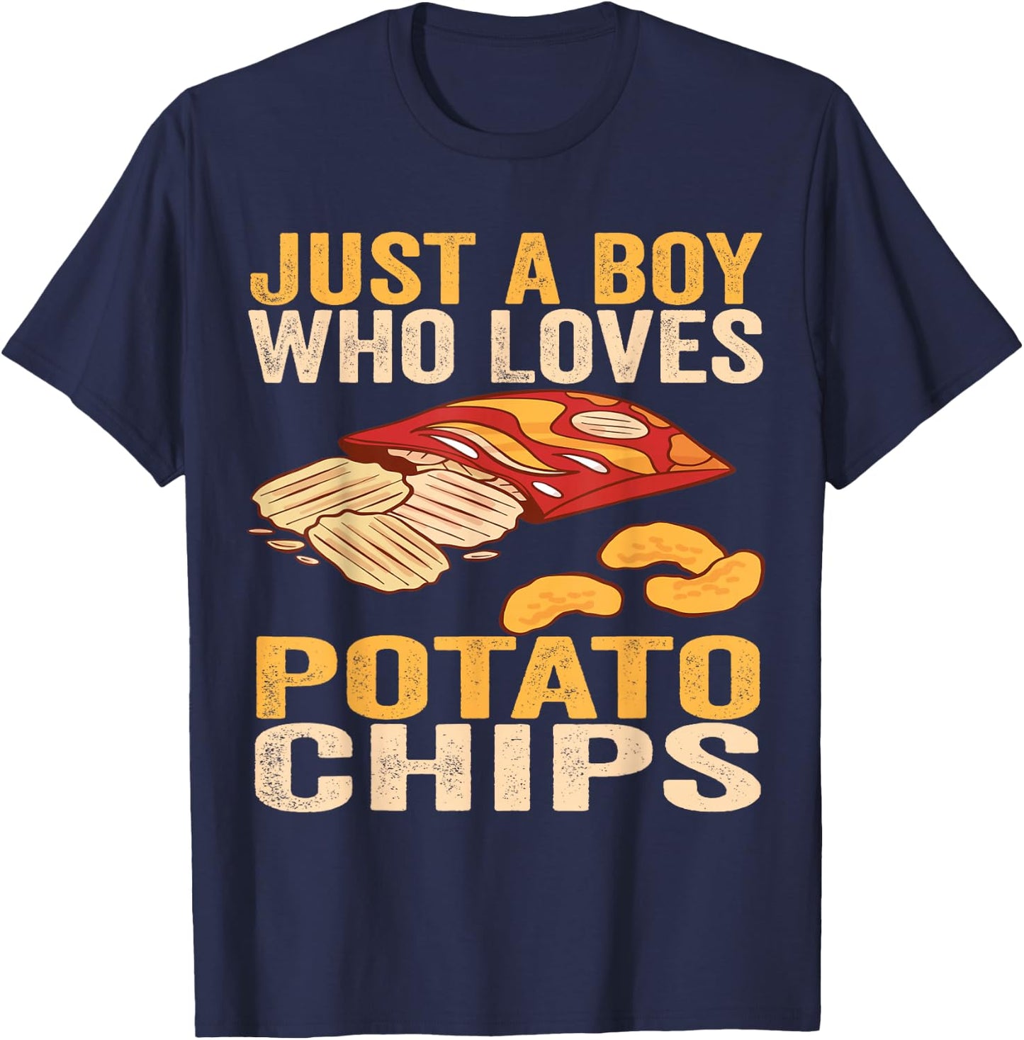 Just a Boy Who Loves Potato Chips Funny foodie son Toddlers T-Shirt - T-Shirt | Navy