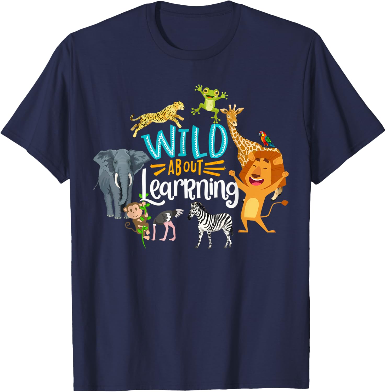 Wild About Learning Squad First Day Of School Back To School T-Shirt - T-Shirt | Navy