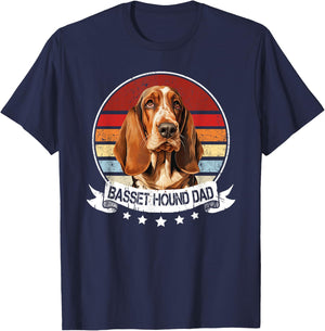 Best Dog Dad Ever Basset Hound Lovers Women T-Shirt - T-Shirt | Navy