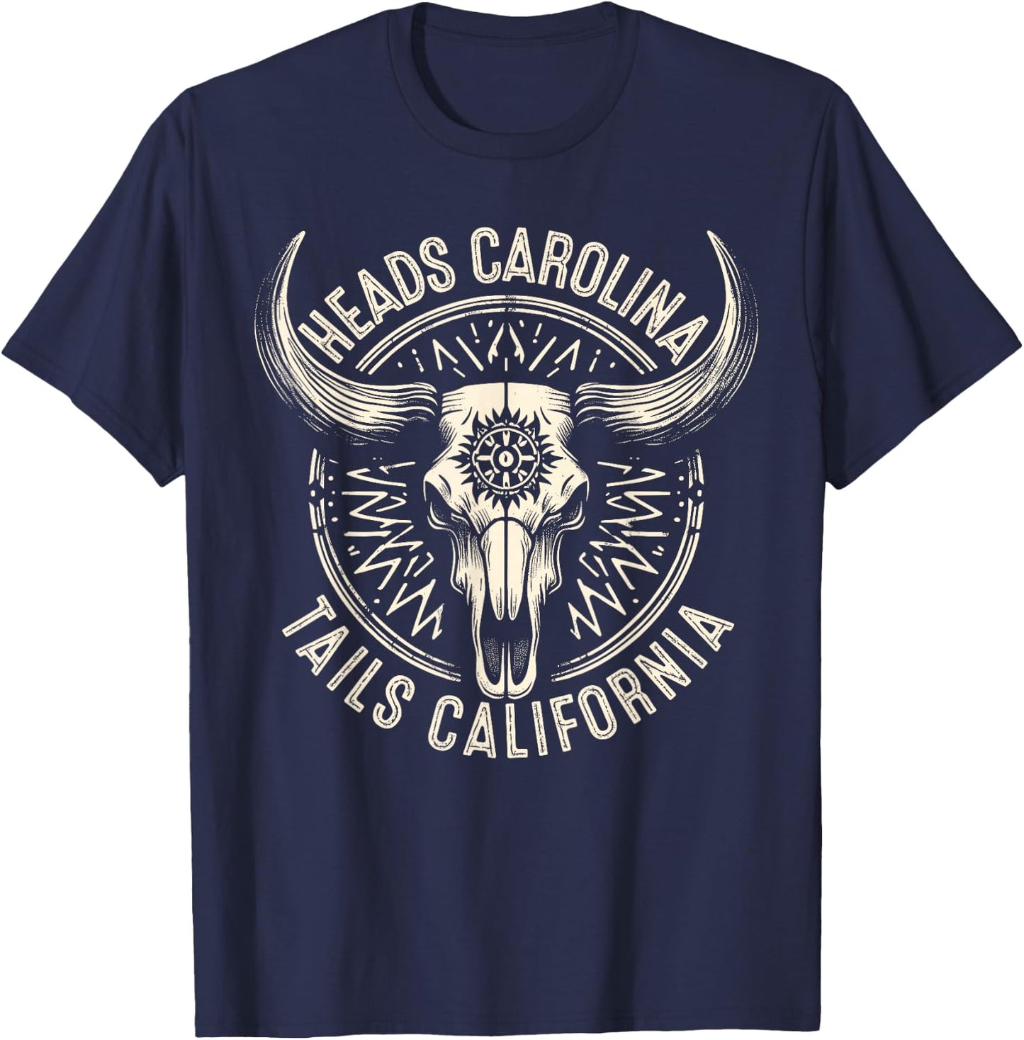 Heads Carolina Tail California Retro Vintage T-Shirt - T-Shirt | Navy