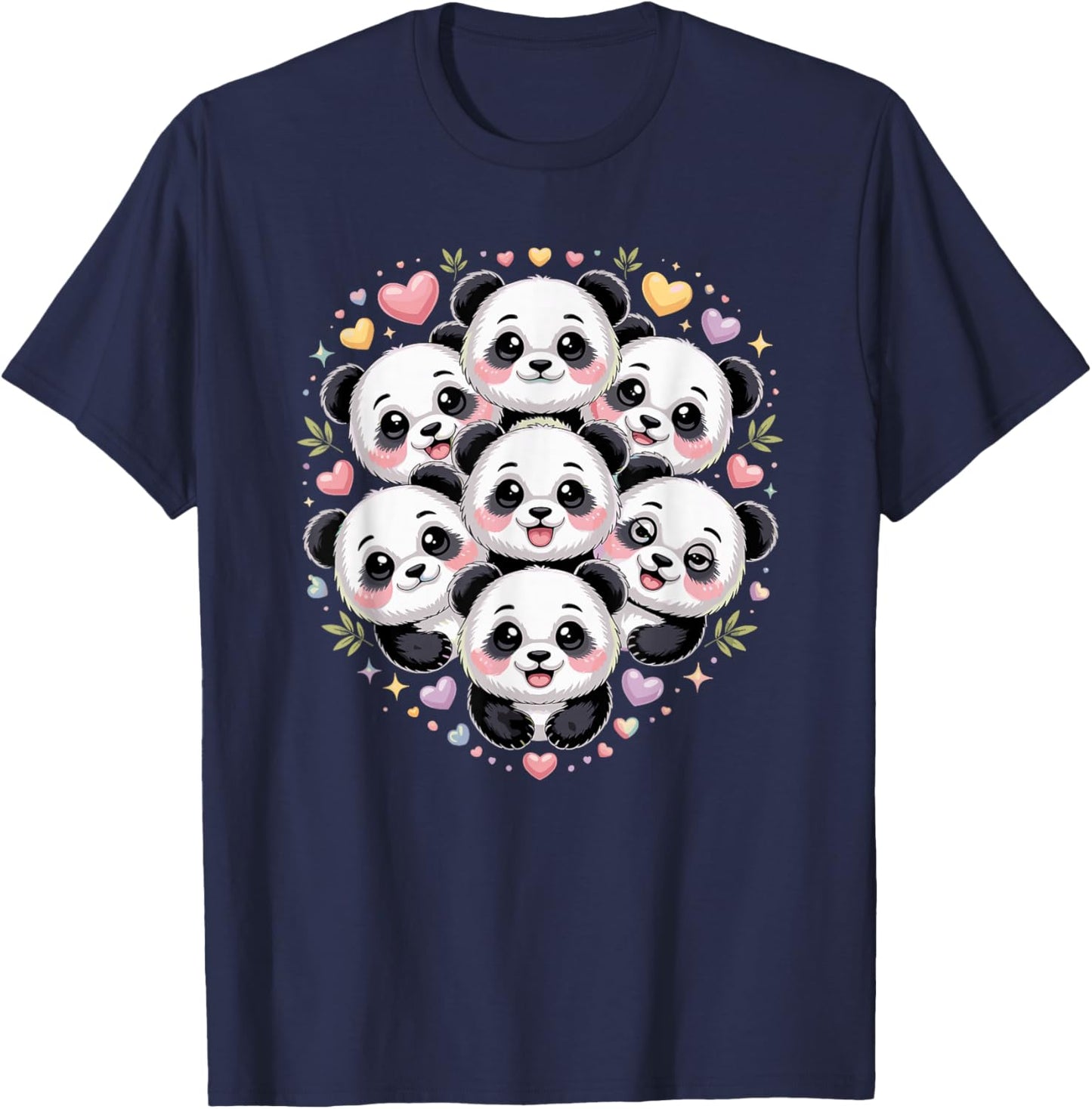 Kawaii Panda Bear Pandas T-Shirt - T-Shirt | Navy