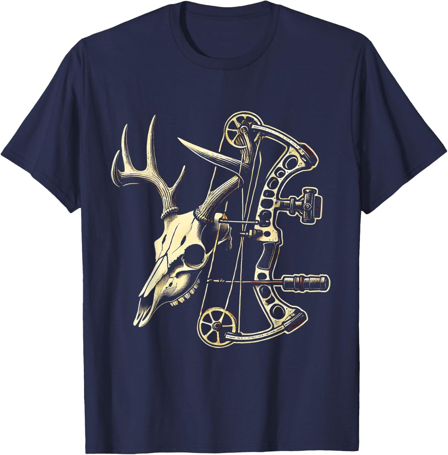 Archery Bow Hunter Deer Mule Elk Bow Hunting Accessories T-Shirt - T-Shirt | Navy