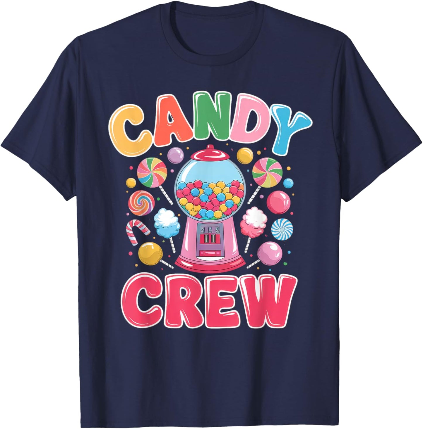 Funny Candy Land Crew Sweetie Matching Adult Treats Party T-Shirt - T-Shirt | Navy