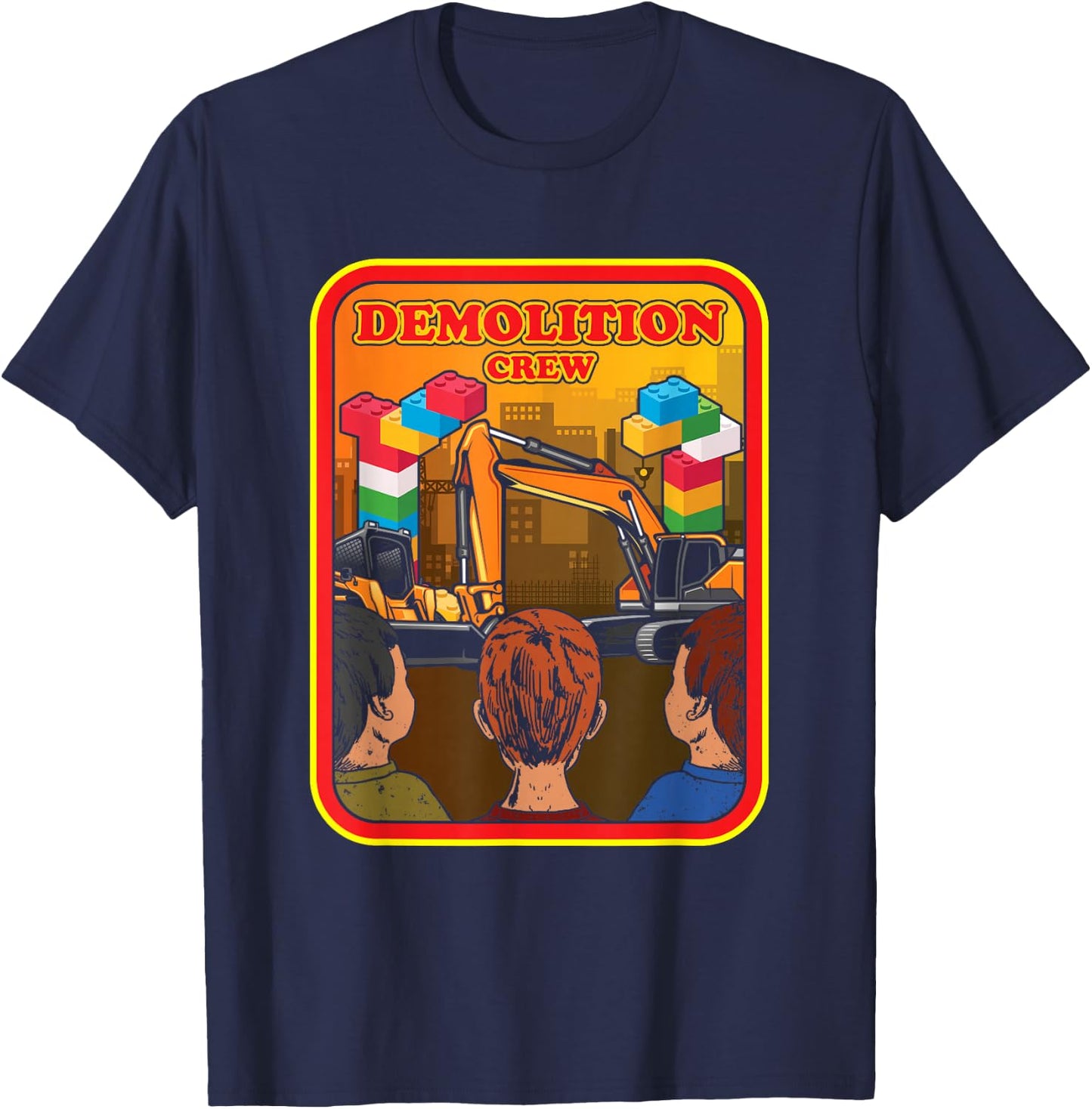 Demolition Crew Master Builder Engineer Building Blocks T-Shirt - T-Shirt | Navy