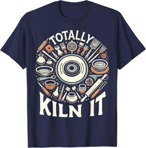 Totally Kiln It Potted Circle Pottery for Clay Artist T-Shirt - T-Shirt | Navy