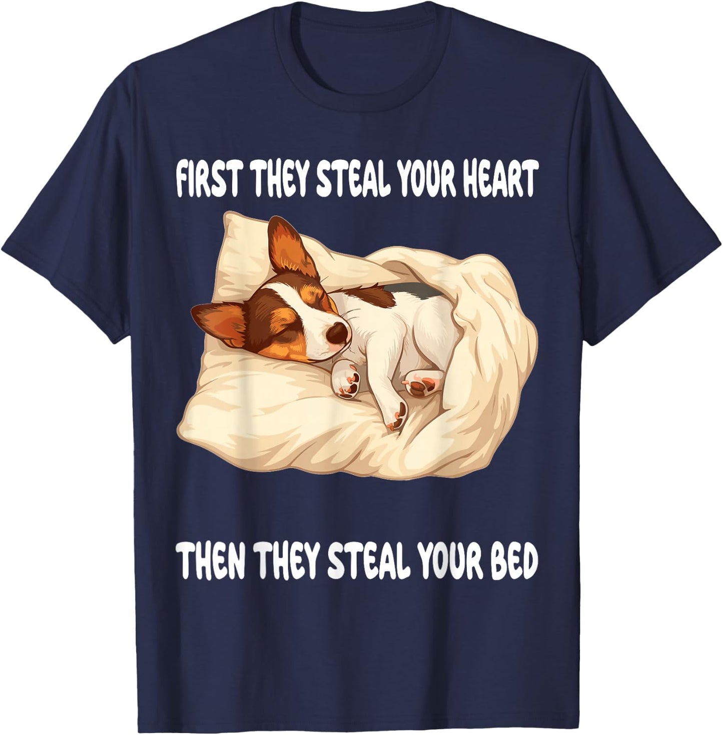 Rat Terrier Sleeping Pajamas Nightgown T-Shirt - T-Shirt | Navy