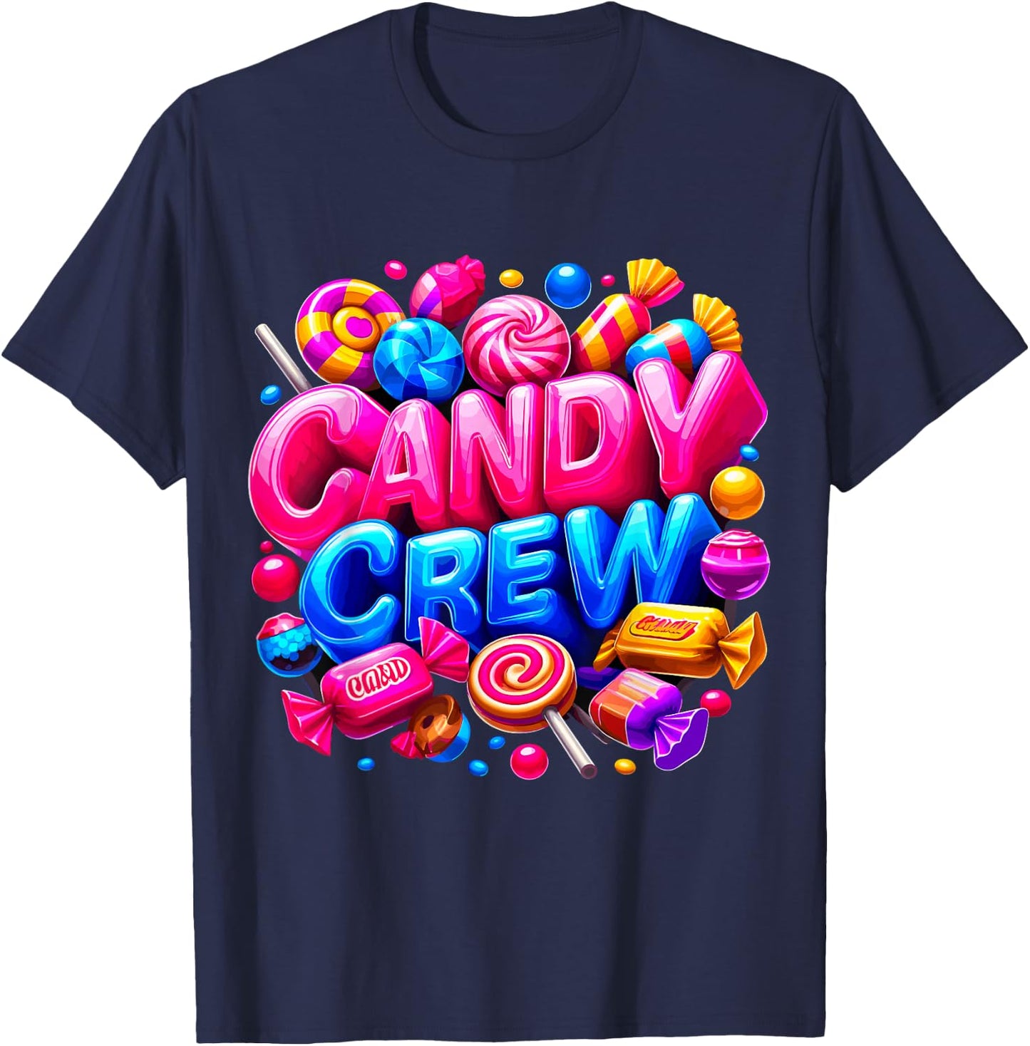 Candy Crew Halloween Party Trick or Treat Christmas T-Shirt - T-Shirt | Navy