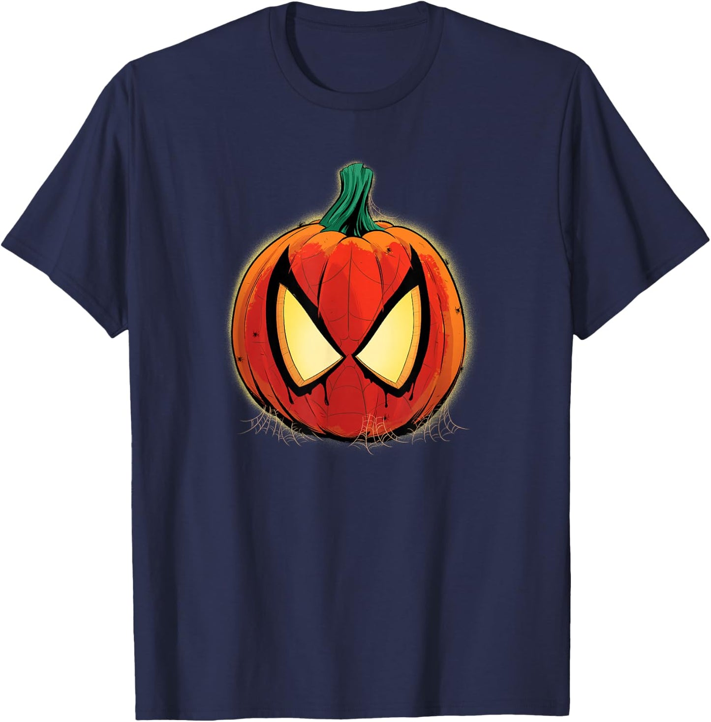Marvel Spider-Man Halloween Spooky Pumpkin Jack-o'-Lantern T-Shirt - T-Shirt | Navy