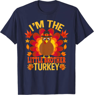 I'm The Little Brother Turkey Funny Fall Autumn Thanksgiving T-Shirt - T-Shirt | Navy
