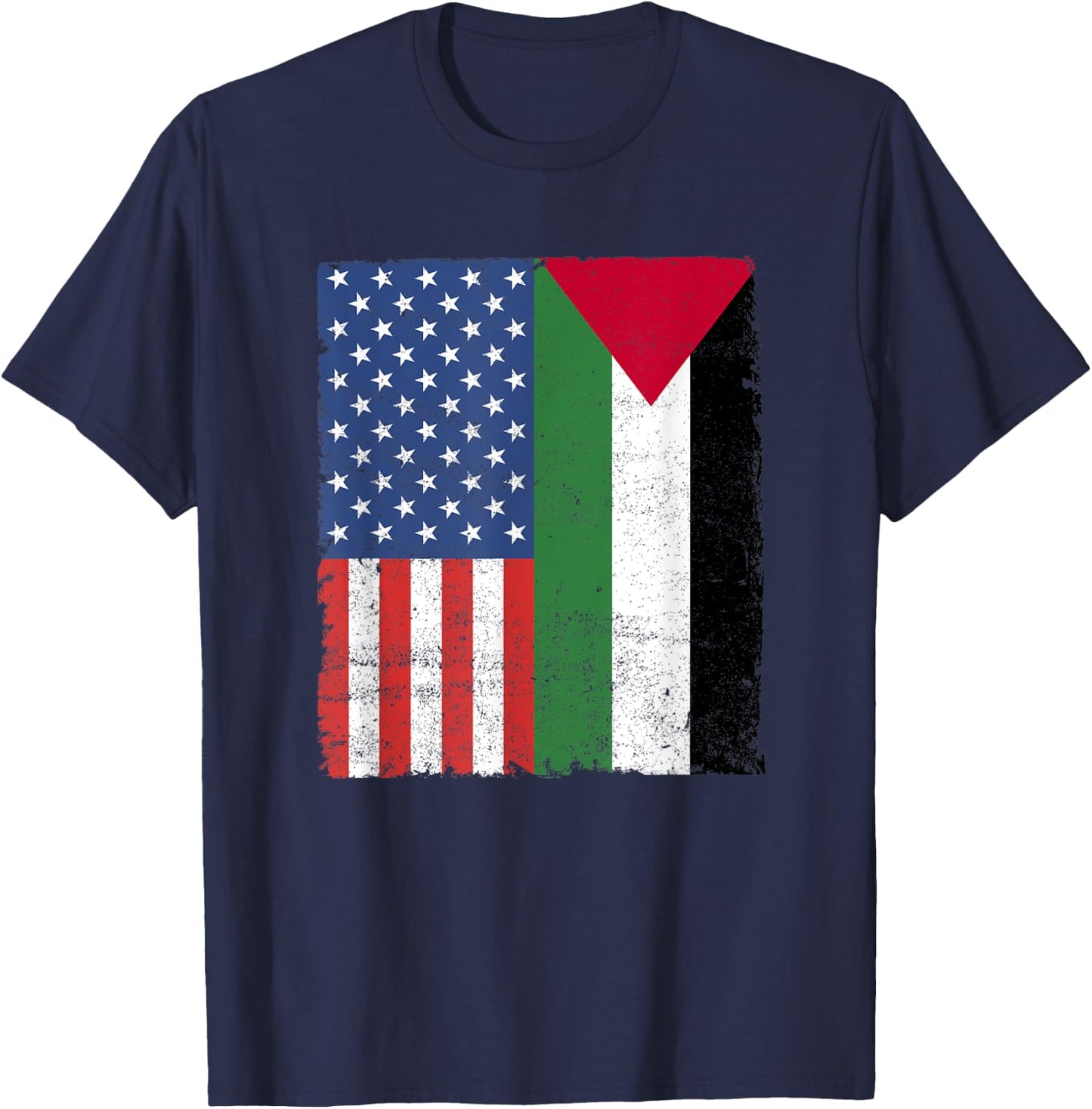 Palestinian American Flag Free Palestine Free Gaza Palestine T-Shirt - T-Shirt | Navy