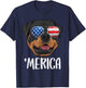 Merica Rottweiler Dog 4th of July American Flag T-Shirt - T-Shirt | Navy
