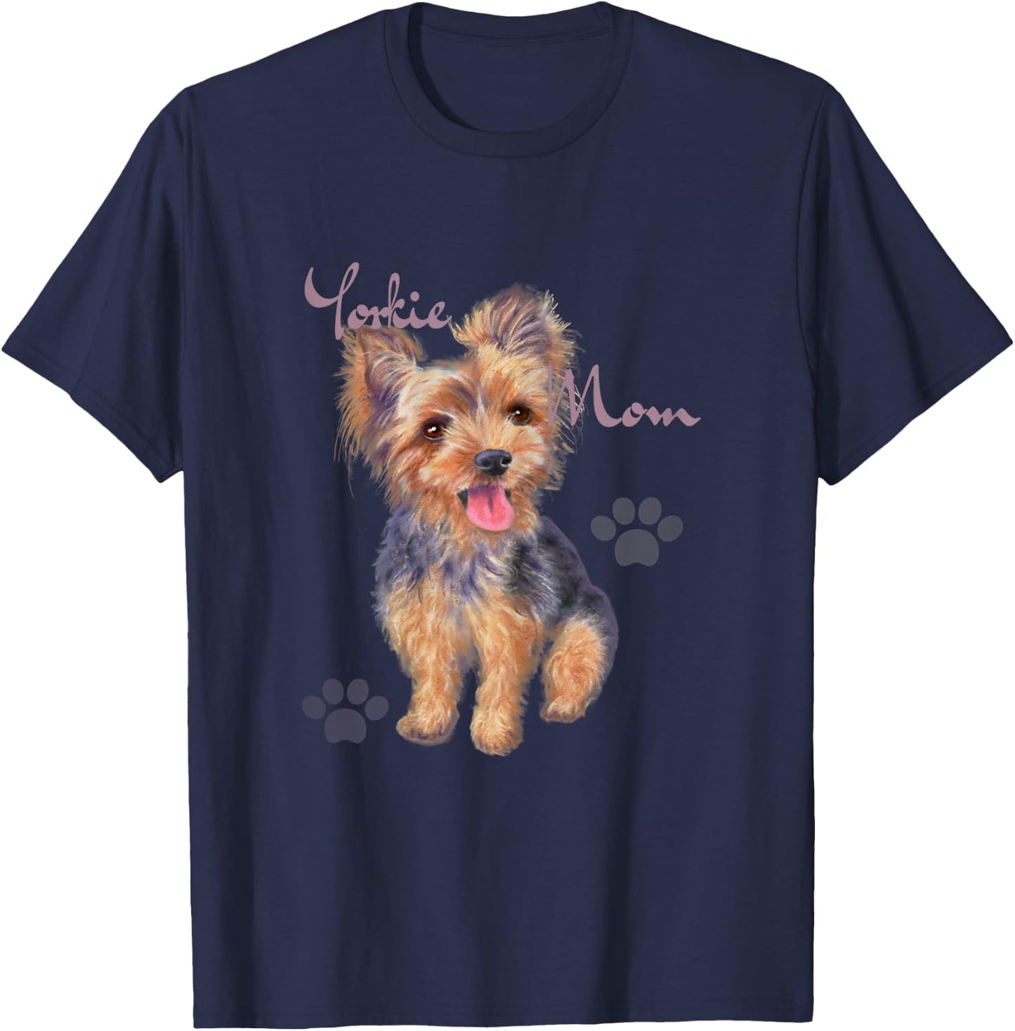 Yorkie Mom Cute Yorkshire Terrier Puppy T-Shirt - T-Shirt | Navy