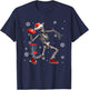 Santa Skeleton Playing Disc Golf Christmas Player Lover Kids T-Shirt - T-Shirt | Navy