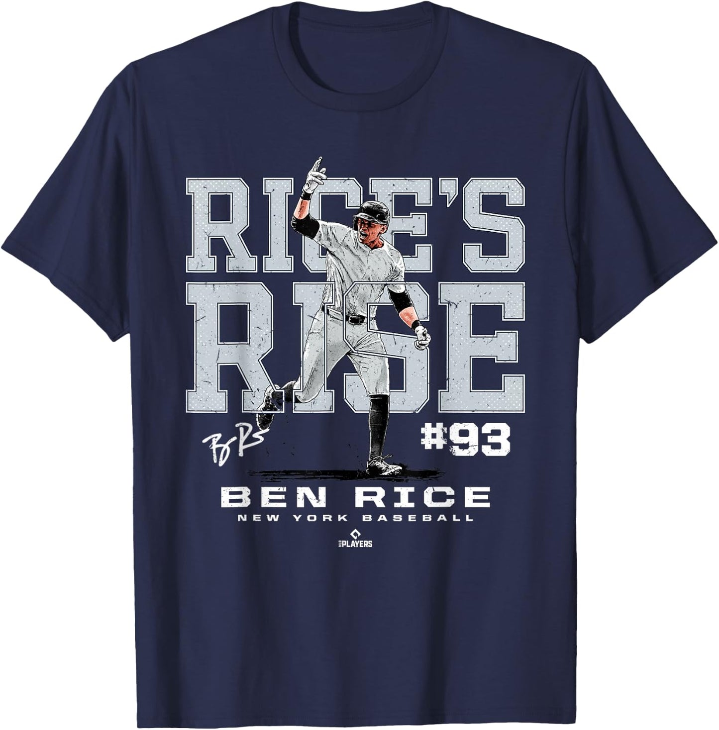 Rice's Rise Ben Rice New York MLBPA T-Shirt - T-Shirt | Navy