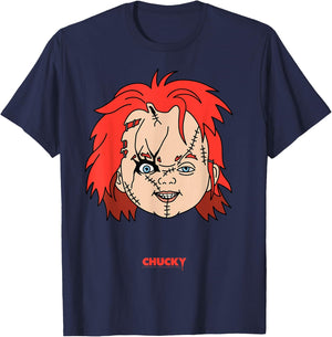 Chucky Big Face Portrait T-Shirt - T-Shirt | Navy