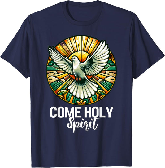 COME HOLY SPIRIT Dove Christian Gifts T-Shirt - T-Shirt | Navy