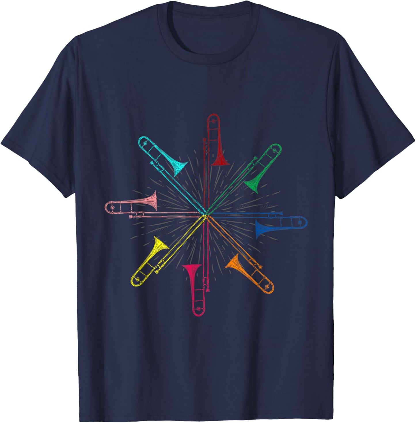 Music Gift Musician Musical Instrument Trombonist Trombone T-Shirt - T-Shirt | Navy