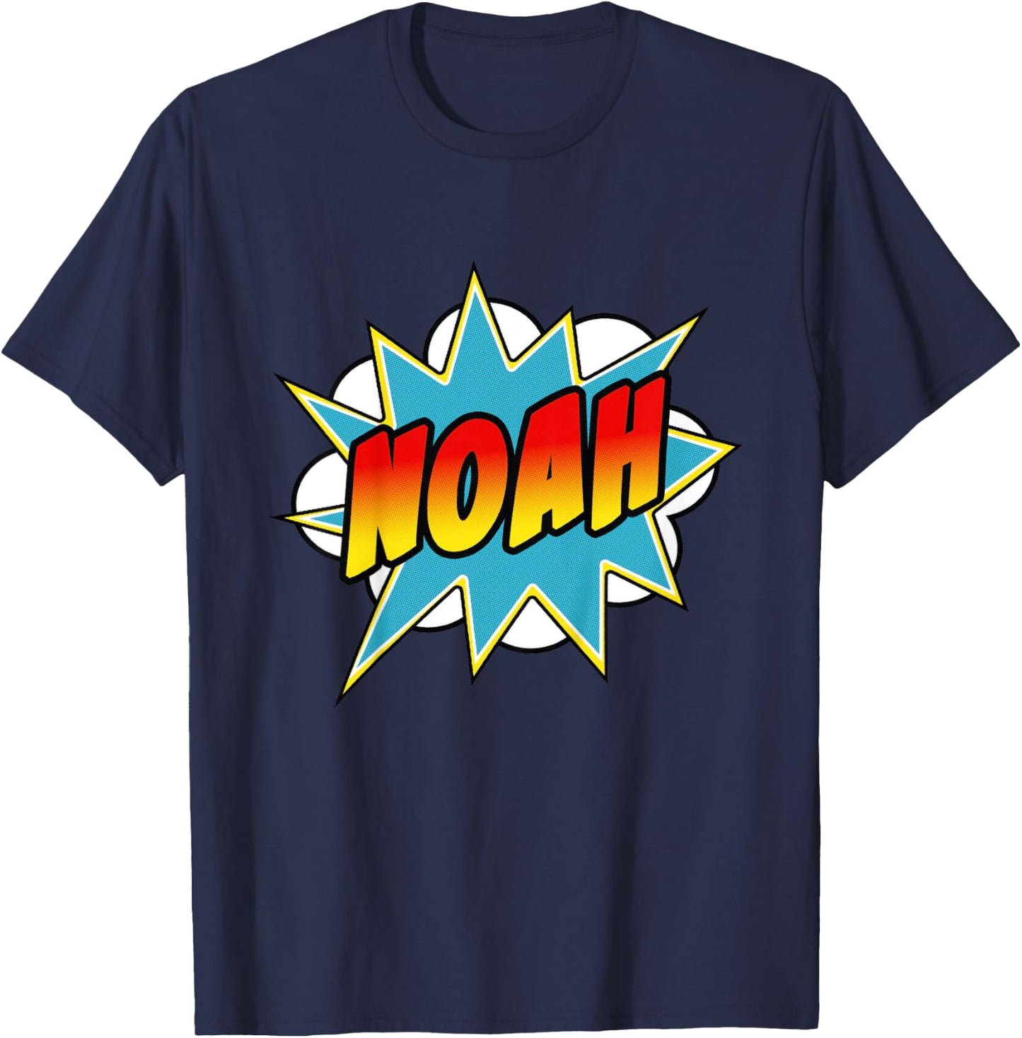 Kids Boys Noah Comic Book Superhero Name T-Shirt - T-Shirt | Navy