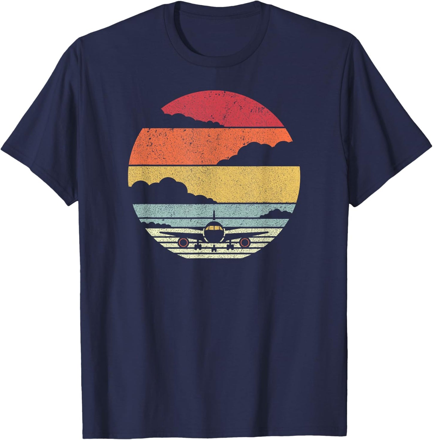 Airplane Shirt. Retro Style Pilot T-Shirt - T-Shirt | Navy