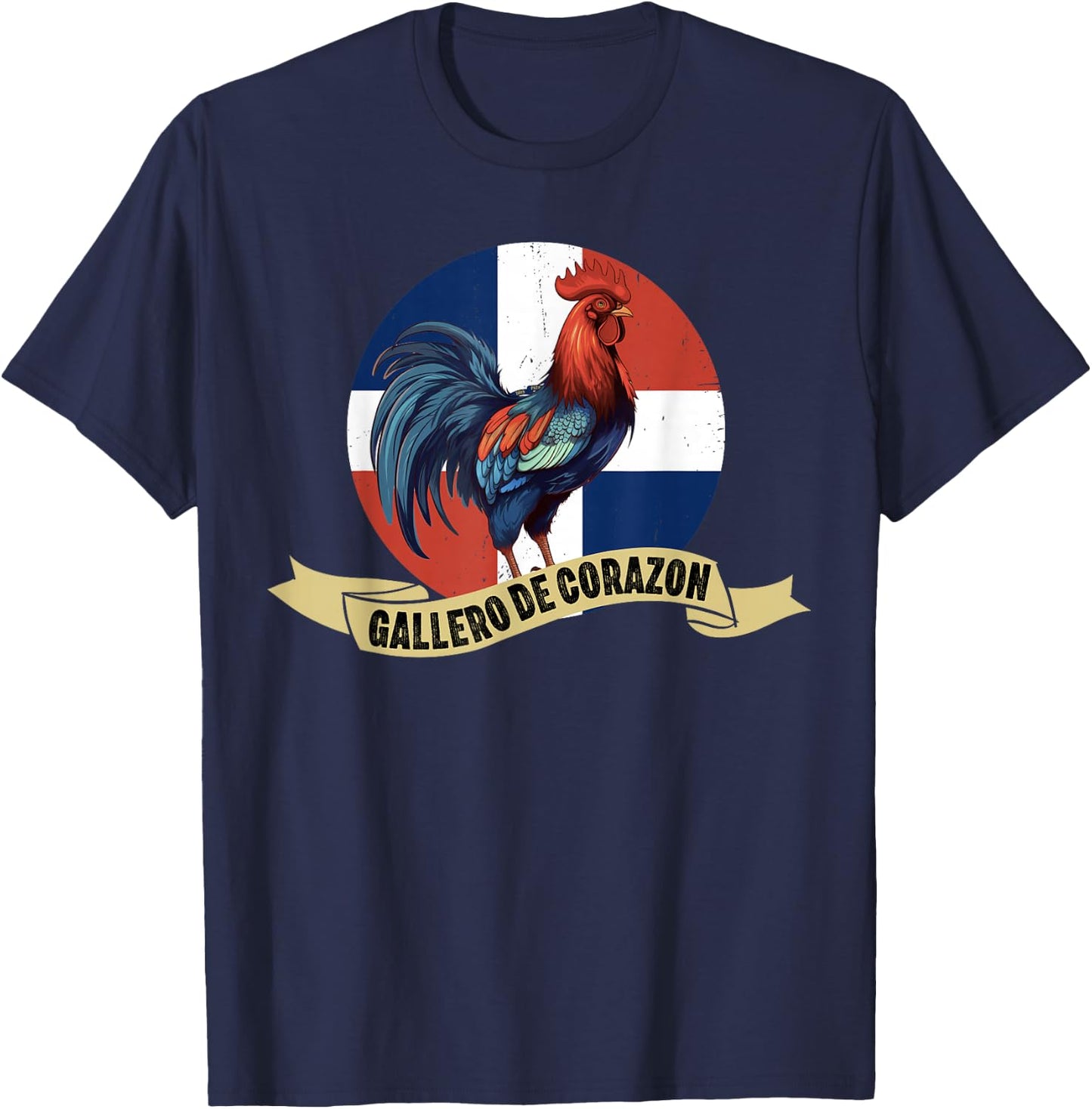 Gallero Dominicano Pelea Gallos Dominican Rooster T-Shirt - T-Shirt | Navy
