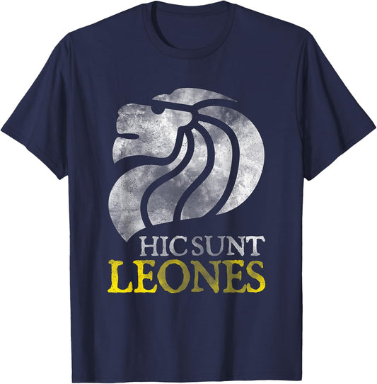 Hic Sunt Leones There be Lions Here Shirt T-Shirt - T-Shirt | Navy