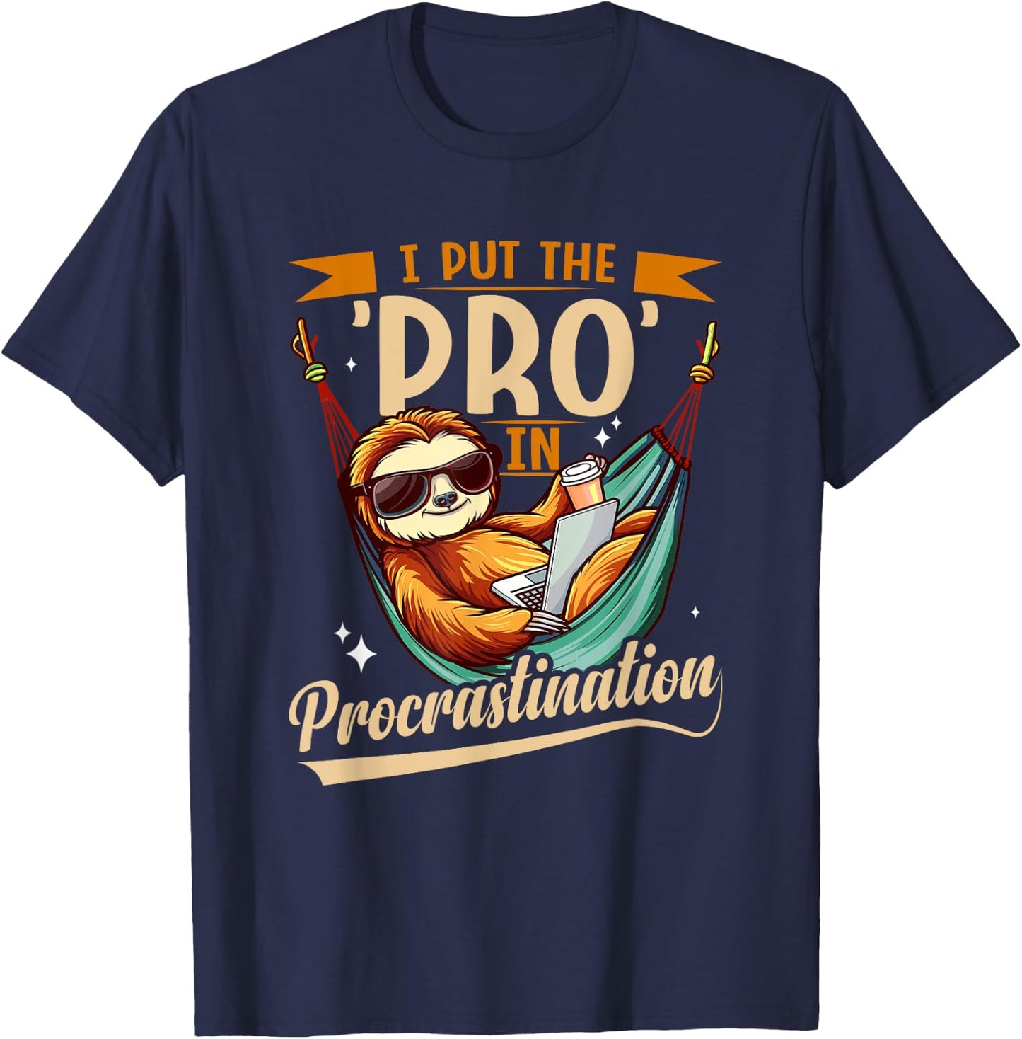 Funny pro Sloth Costume for Procrastination T-Shirt - T-Shirt | Navy