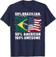 Half Brazilian Half American USA Flag Brazil America T-Shirt - T-Shirt | Navy