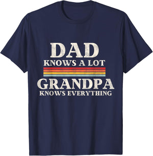 Dad Knows A Lot But My Grandpa Knows Everything Fathers Day T-Shirt - T-Shirt | Navy