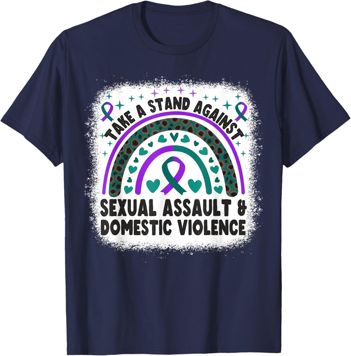 Sexual Assault Awareness Month and Domestic Violence T-Shirt - T-Shirt | Navy