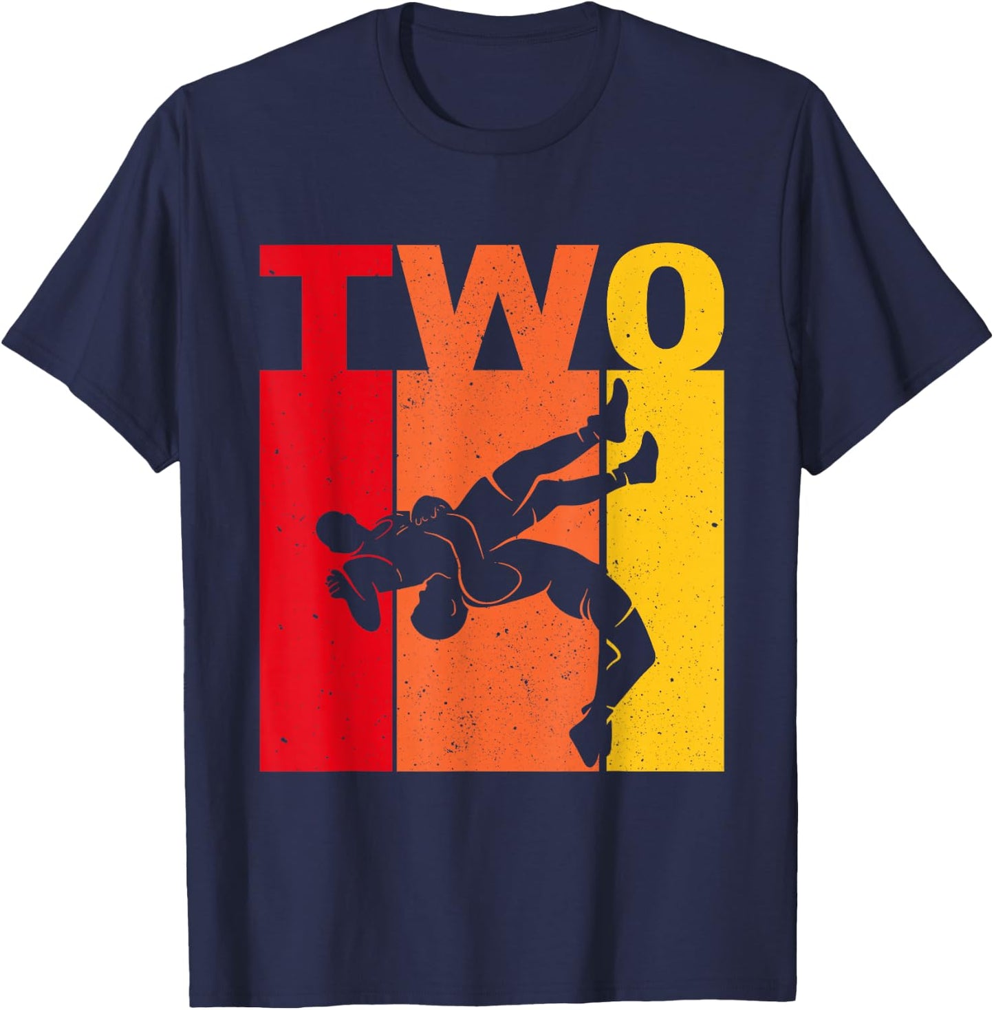 2nd Retro Wrestling Theme 2 Year Old Kids Birthday T-Shirt - T-Shirt | Navy