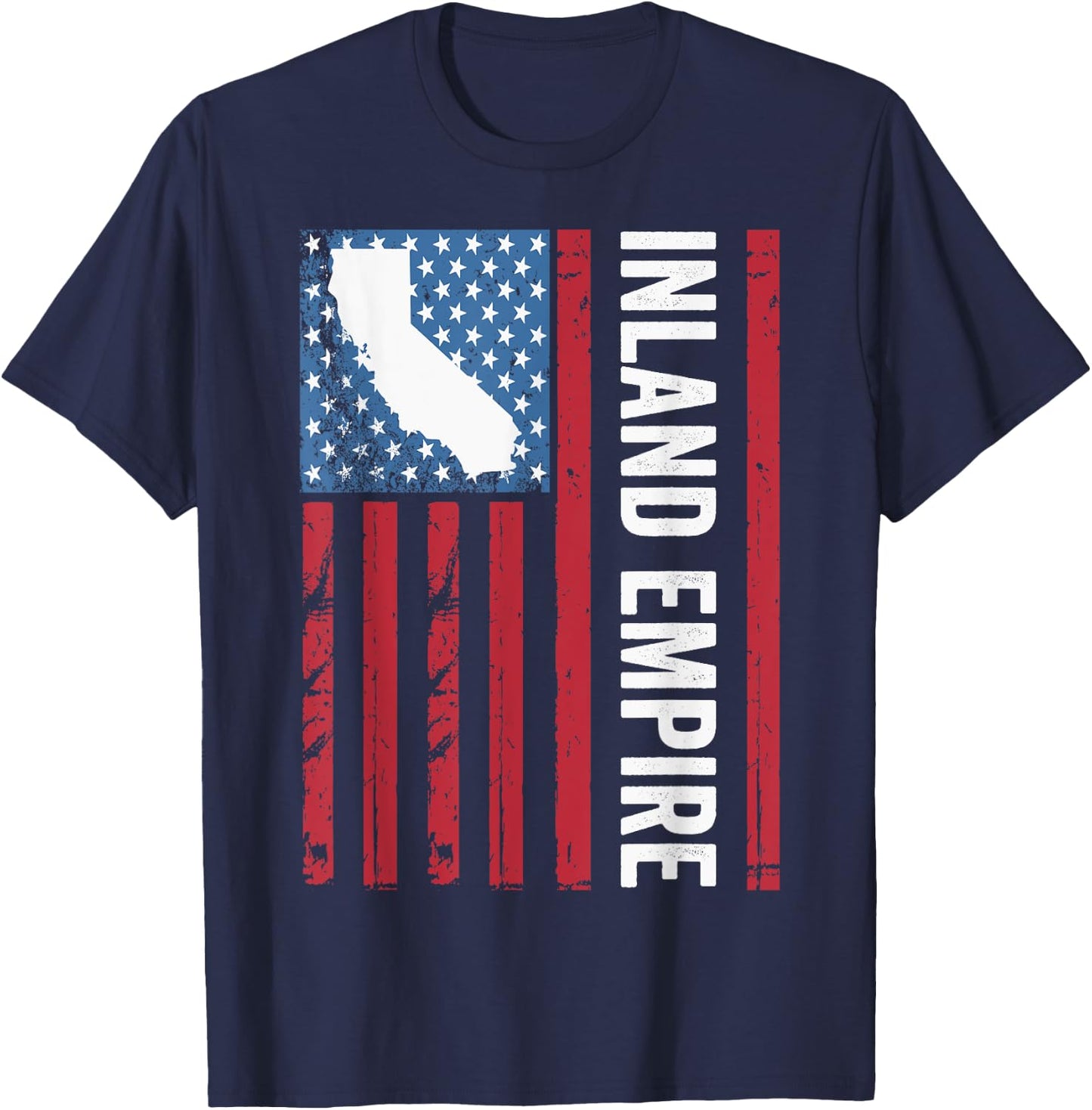 Inland Empire American Flag, IE California, Inland Empire T-Shirt - T-Shirt | Navy