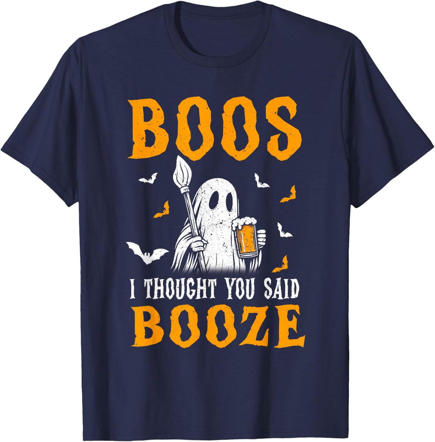 Drinking Halloween Booze Ghost Beer T-Shirt - T-Shirt | Navy