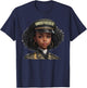 Melanin Unbothered Black Woman Locs Camo Black History Month T-Shirt - T-Shirt | Navy