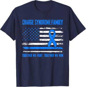 Charge Syndrome Awareness Family Together We Fight Together T-Shirt - T-Shirt | Navy