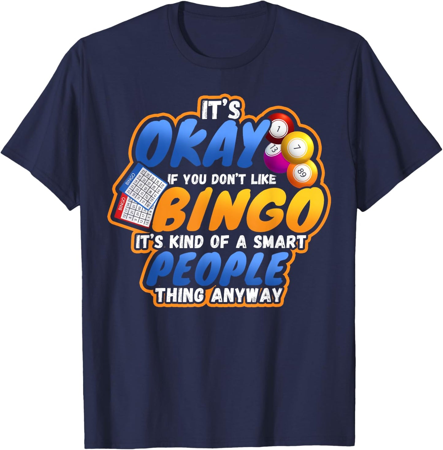 Bingo Lucky Players Lottery Game T-Shirt - T-Shirt | Navy